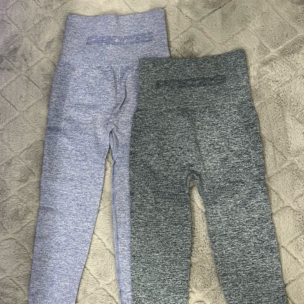 Prozis Contour High Waist Leggings Set of 2 (Lilac and Blue Melange)